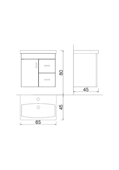 Denko Petra 65 Cm Mdf Banyo Dolabı Alt Modül Ve Seramik Lavabo Çok Renkli Denko Petra 65 Cm Mdf Banyo Dolabı Alt Modül Ve Seramik Lavabo Çok Renkli