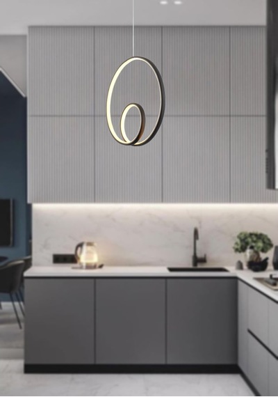 Tt004-Sy Tt Aydınlatma Göz Modeli Mat Siyah Led Avize