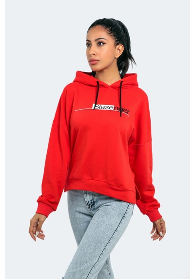 Slazenger ST22WK030 601 Magnet Kadın Sweatshirt Kırmızı