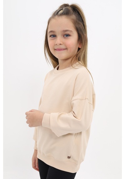 Toontoy Kız Çocuk Sweatshirt Bej