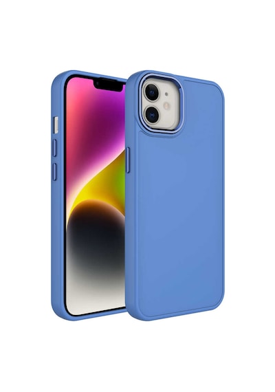 Apple Uyumlu iPhone 12 Uyumlu Metal Çerçeve Ve Buton Tasarımlı Silikon Zore Luna Kılıf-lavendery Gray Lavendery Gray -