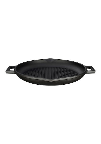 Lava Döküm Yuvarlak Izgara Tava Metal Kulplu Çap 26 CM