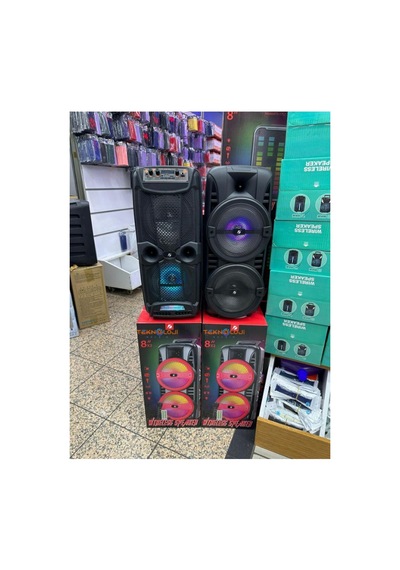 Bluetooth Hoparlör Ultra Büyük 8 İnç 2 Çift Parti Hoparlör Işıklı Mikrofonlu 60cm Speaker Aux/fm/usb