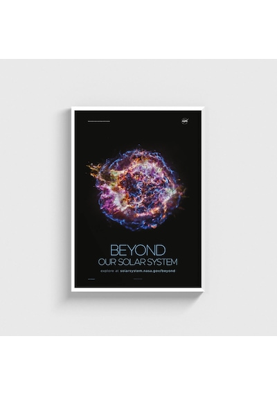 Nasa Beyond Our Solar System V2 Tablo Çerçeveli Poster Duvar Dekorasyonu Beyaz Çerçeveli Tablo Beyaz Çerçeveli Tablo Dn11d135beyaz
