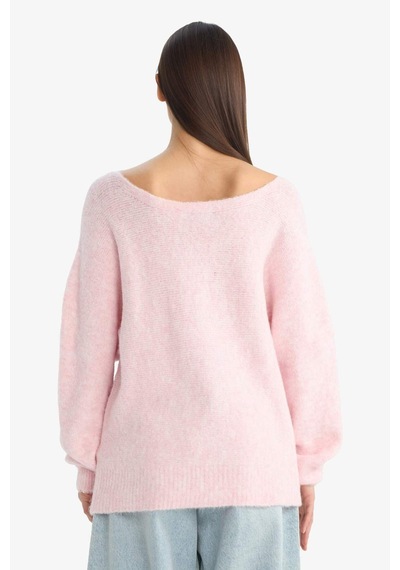 Defacto Coool Regular Fit Kayık Yaka Triko Kazak G5652ax25wnpn83 Pembe-pn83