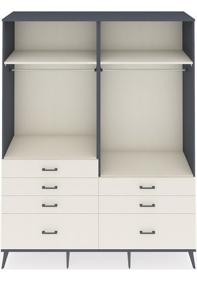 Hyperion Gardrop 4 Raflı 7 Çekmeceli 2 Askılı 176x44x221 Antrasit-aytaşı Aytaşı Hyperion Gardrop 4 Raflı 7 Çekmeceli 2 Askılı 176x44x221 Antrasit-aytaşı Aytaşı