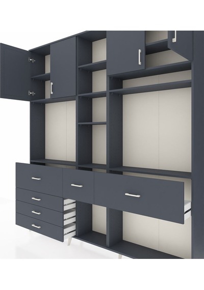 Arges Dolap 11 Raflı 6 Çekmeceli 4 Kapaklı 220x30x243 Antrasit-antrasit/antrasit Antrasıt/antrasıt Arges Dolap 11 Raflı 6 Çekmeceli 4 Kapaklı 220x30x243 Antrasit-antrasit/antrasit Antrasıt/antrasıt