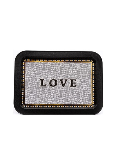 Mosaic Love Desenli Grande Metal Tepsi, 31 X 43 Cm