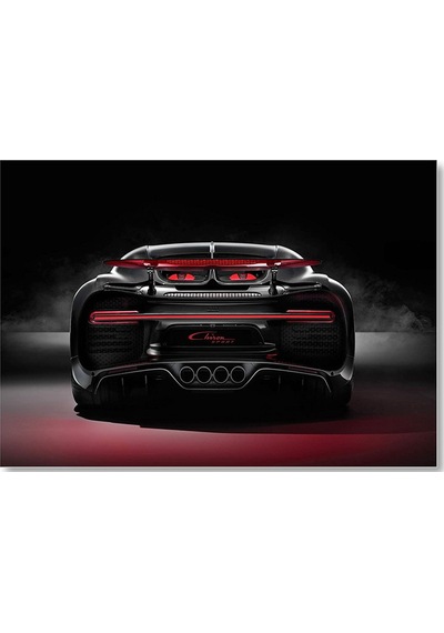 Cakasepetim Bugatti Chiron Divo Arka Görünüş Ahşap Mdf Tablo