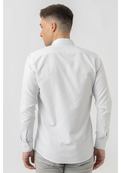 White Stone Affoltern Am Albis G16252 Regular Fit Armürlü Pamuklu Gömlek Mavi-mavi Mavi