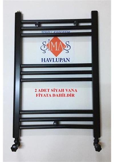 600x700 Siyah Havlupan + 2 Adet Siyah Vanalı - 9 Borulu