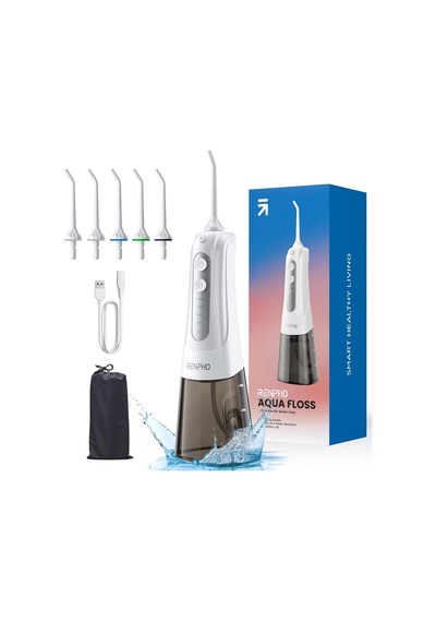 Renpho Akülü Diş Duşu, 300ml Taşınabilir Suya Dayanıklı Usb Şarj Edilebilir Dental Oral Irrigator, Dıy İle 4 Mo