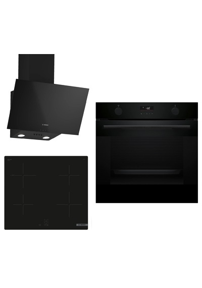 Bosch 650 HUA736EA0T - PUG61KAA5E - DWK63PJ60T İndüksiyon Ocaklı Siyah 3'Lü Ankastre Set