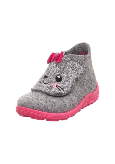 Superfit Happy Octi Kız Çocuk Gri Pembe Keçe Panduf Kedi 006295-2500 Gri - Pembe