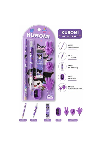 Sevimli Sanrio Karakterler Temalı Kırtasiye Okul Seti Mor Mor