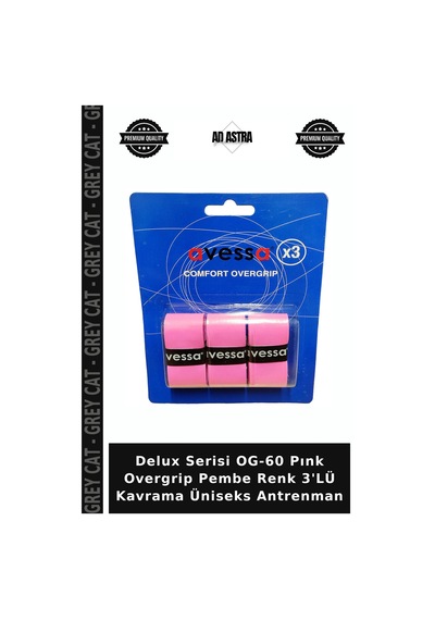 Delux Serisi Og-60 Pınk Overgrip Pembe Renk 3'lü Kavrama Üniseks Antrenman
