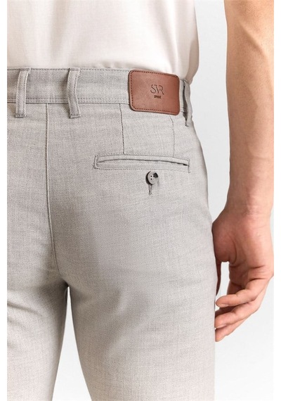Süvari Gri Slim Düz Armürlü Normal Bel Klasik Pantolon Pn1014400473-s05