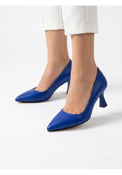 Asmi Shoes Kadın Flora Mavi 6 Cm İnce Topuklu Stiletto MAVİ