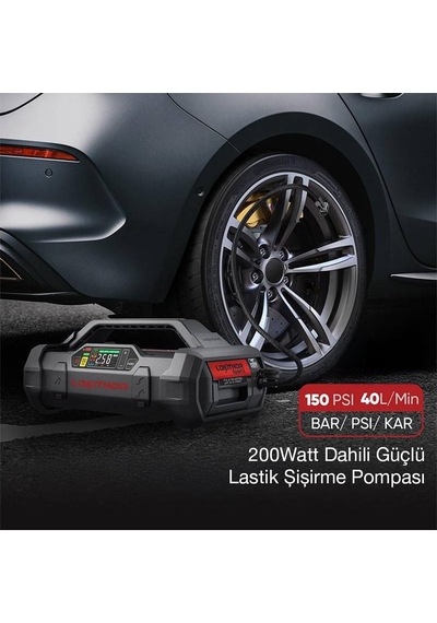 Apartx 12v Akıllı Akü Takviye + Pompa + Powerbank + Led Lamba Akü Dahil Değildir