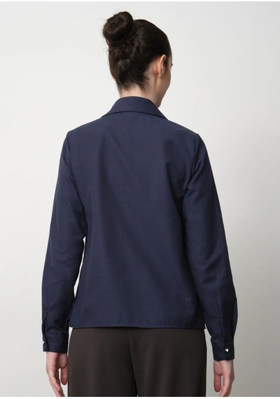 Pera Moda Kadın Slim Fit Pamuklu Ofis Gömleği Lacivert