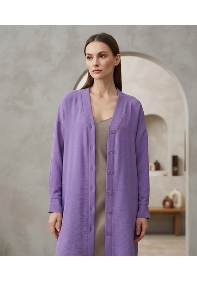 Stormwear Dökümlü Oversize Gömlek Tunik Lila