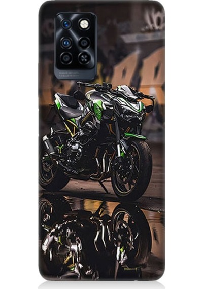 İnfinix Note 10 Pro Uyumlu Motosiklet Gecesi Desenli Silikon Kılıf