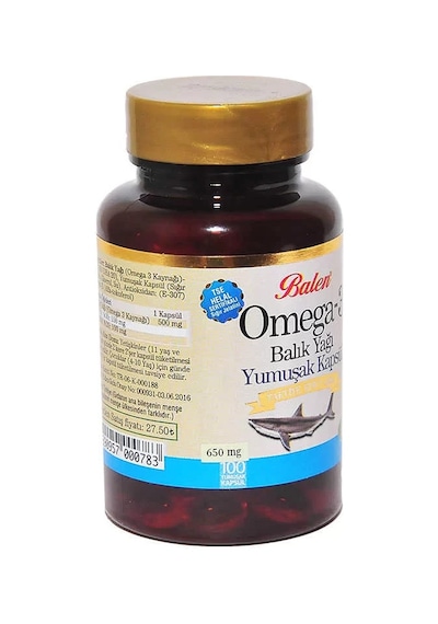 Omega 3 Balık Yağı Yumuşak 100 Kapsül