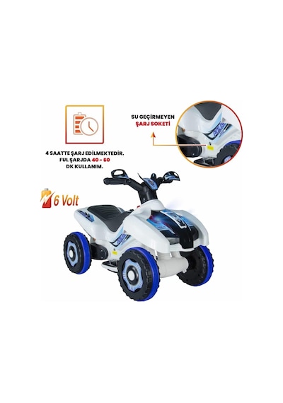 Kumandalı Akülü Araba 6 Volt 2-4 Yaş Polis