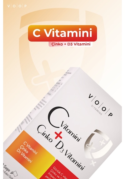 Voop C Vitamini D3 Vitamini ve Çinko 20 Saşe