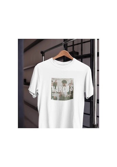 Tarzsokak Unısex Kadın Erkek Narcos Escobar Müslüm Baba Gürses Siyah Beyaz Tasarım Baskılı %100 Pamuk T-shirt