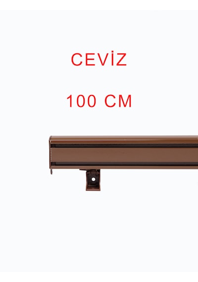 Ceviz Dekoratif Perde Alüminyum Dekoratif Ray Korneşi 100 Cm