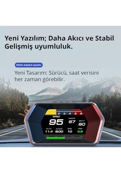 Obd + Obd 2 + Gps Çift Modlu Araç Hud Lcd Ekranlı Akıllı Gösterge Ve Arıza Tespit Cihazı Oto Kokusu
