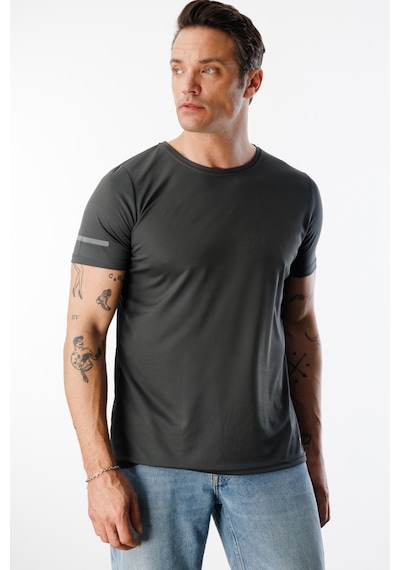 Genius Store Nem Emici Hızlı Kuruma Atletik Teknik Performans Erkek Spor T-shirt - Füme
