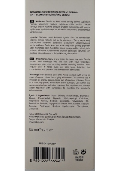 Leke Karşıtı Işıltı Verici Serum 50 Ml. Yeni Formül