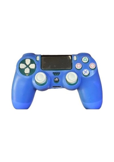 Playstation 4 Ps4 Dualshock Joystick Uyumlu Desenli Tasarım Silikon Kılıf Şeffaf Mavi