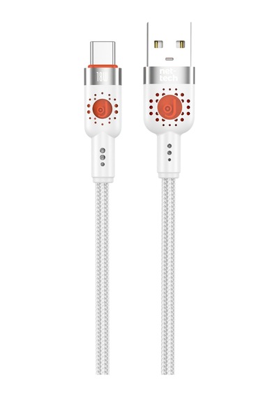 Nettech Nt-dc31 18w Plastik 100 Cm Usb To Type-c Şarj Ve Data Kablosu Beyaz