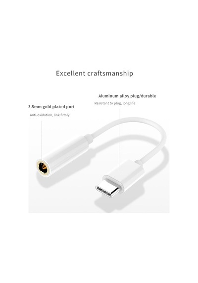 1744 Type C To 3.5mm Kulaklık Ses Çevirici Dönüştürücü Usb Type-c Male To 3.5 Mm Female Stereo Audio Adapter Aux Adaptör Samsun Modeller İle Uyumlu Değildir