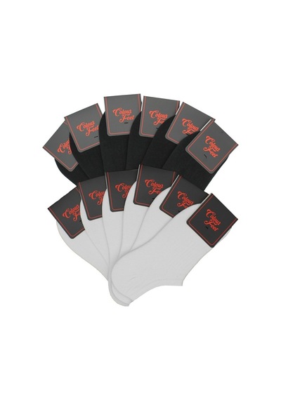 Cf Colour Feet Cf 12'Li Paket Siyah Ve Beyaz Kadın Çetik Çorap Çok Renkli Cf Colour Feet Cf 12'Li Paket Siyah Ve Beyaz Kadın Çetik Çorap Çok Renkli