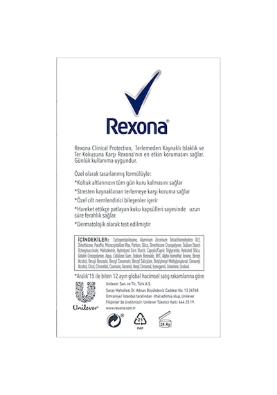 Rexona Clinical Protection Shower Clean Krem Deodorant 2 x 45 ML