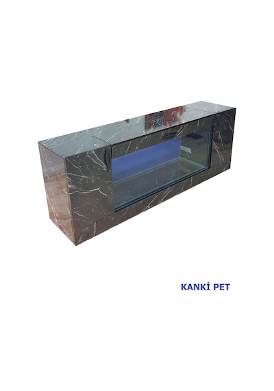 Kanki Pet Akvaryum Tv Ünitesi Parlak Bendir Granit Desen