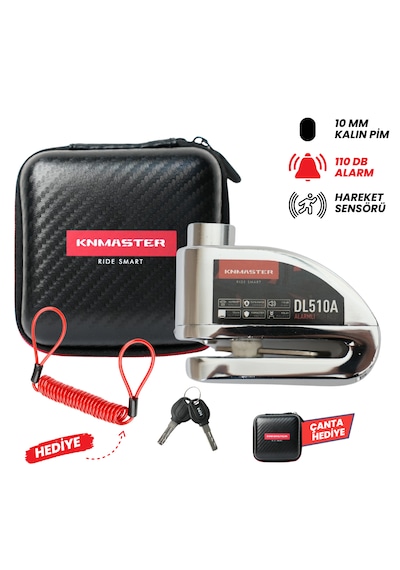 Knmaster Dl510a 10 Mm Alarmlı Disk Kilidi