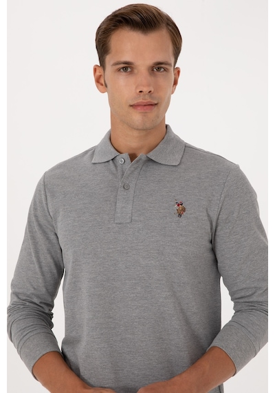 U.S. Polo Assn. Erkek Regular Fit Polo Yaka Grı Melanj Basic Sweatshirt 50313772-VR086 U.S. Polo Assn. Erkek Regular Fit Polo Yaka Grı Melanj Basic Sweatshirt 50313772-VR086