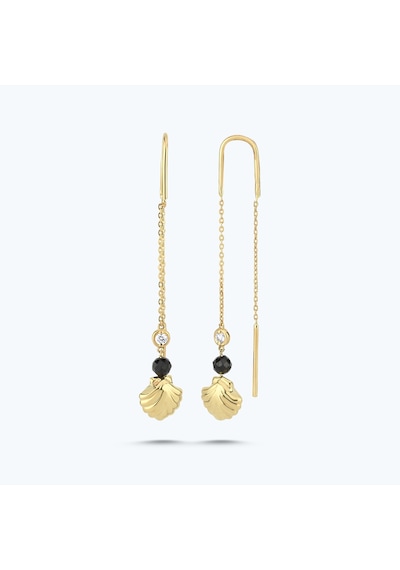 Altınbaş Pırlanta Spinel Taşlı İstiridye Küpe INT206Y-14K