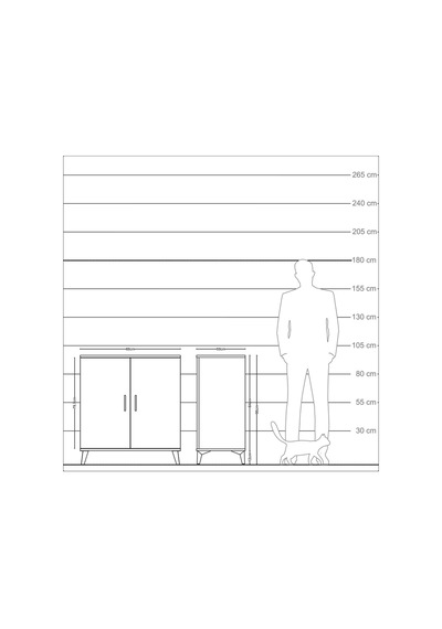 Kronos Şifonyer 2 Raflı 2 Kapaklı 88x59x96 Çam-antrasit Atlas Çam