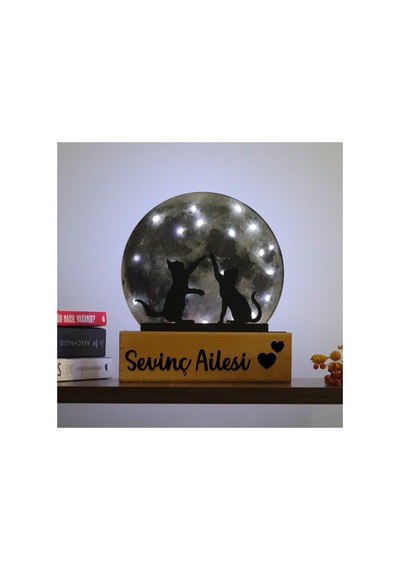 Led Işıklı Pleksi Dolunay Kişiselleştirilebilir Dekoratif Biblo Harvey Kediler Anahtar Askılığı Gri - 737322722 Gri