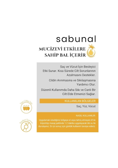 Sabunal Bal Sabunu 2 Adet - Bitkisel Cilt Bakım Sabunu