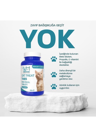 Immunity Kedi Köpek Ödül Tableti Kedi Bağışıklık Sistemi Güçlendirici Tablet Beta Glukan