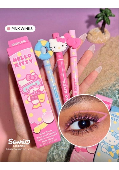Hello Kitty Sheglam Make Waves Waterproof Eyeliner Pembe