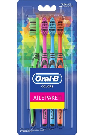 Oral-B Colors Aile Paketi Diş Fırçası 4'lü