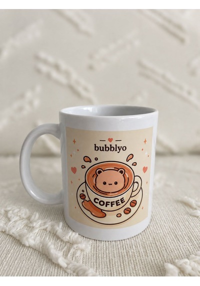 Dudu Bubu Figür Desenli Kupa Bardak Beyaz
